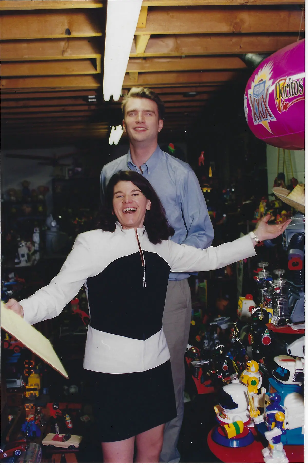2000 With Colleague Peter Looking At A Toy Collection